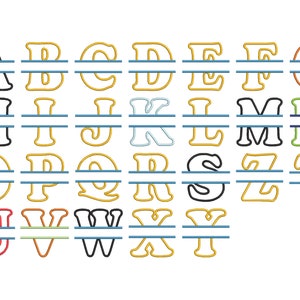 Discount -40% Monogramming Split Font Applique machine embroidery designs split alphabet Monogram Set size 4&quot; and 5&quot; and mini font included