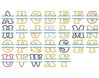 Discount -40% Monogramming Split Font Applique machine embroidery designs split alphabet Monogram Set size 4" and 5" and mini font included