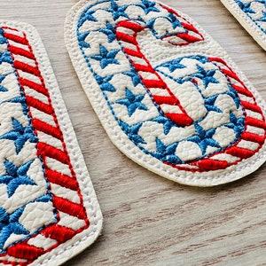 Patriotic Shadow Stars and Stripes 4th July Independence Day Eyelet and Key Fob Snap Tab ITH in the hoop machine embroidery designs keychain