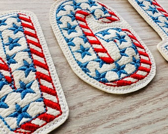 Patriotic Shadow Stars and Stripes 4th July Independence Day Eyelet and Key Fob Snap Tab ITH in the hoop machine embroidery designs keychain