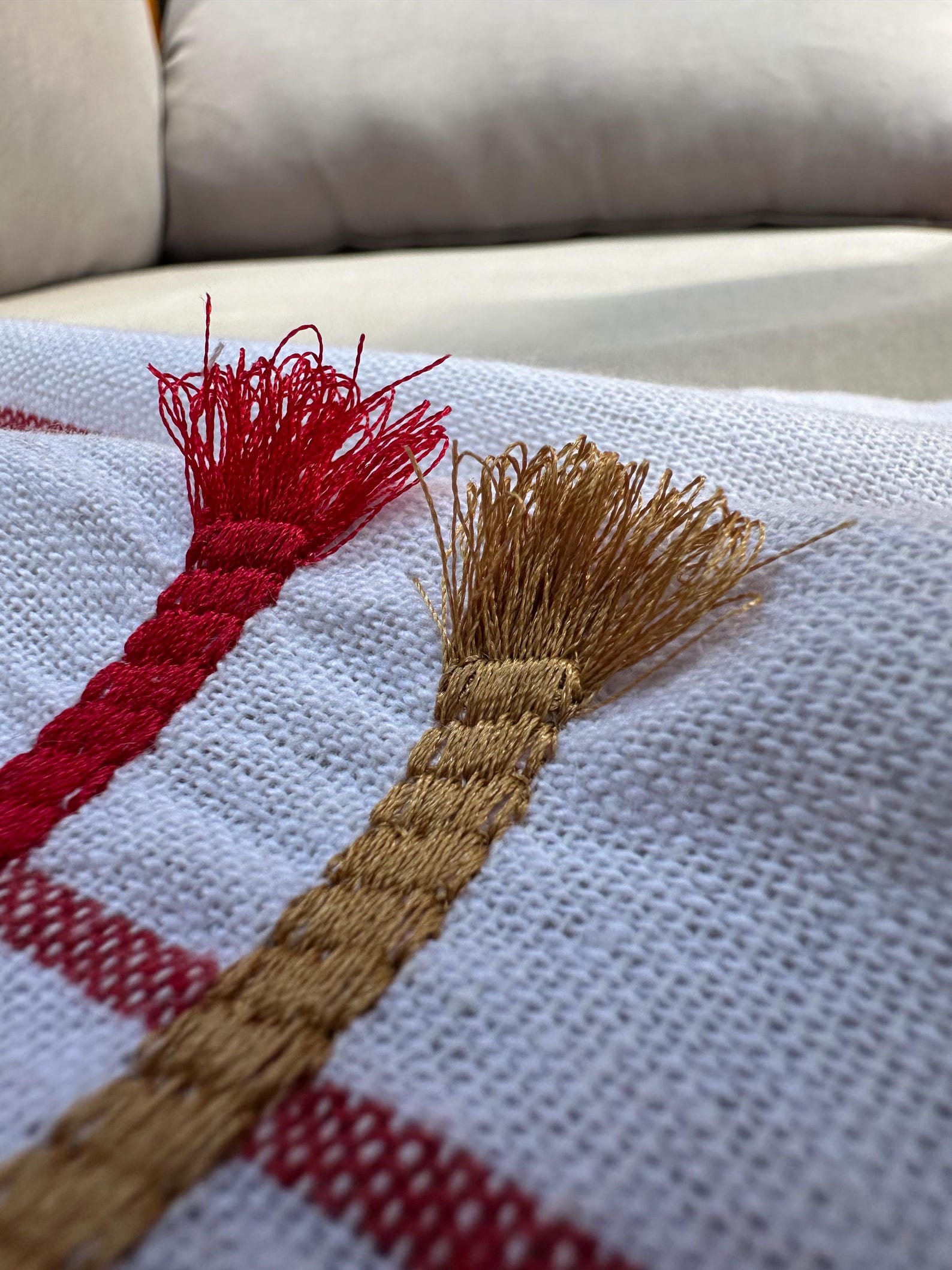 Fringed Tassel Bottom Border Rope Stitch Cords Monogram Tassel Machine ...