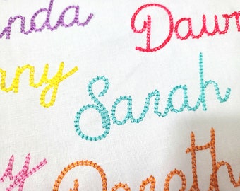 Schneller leichter Stich FONT Stickmuster für die Maschine in verschiedenen Größen Alphabet Buchstaben, Luftmaschenstich Gliederkette Name, inklusive ONE