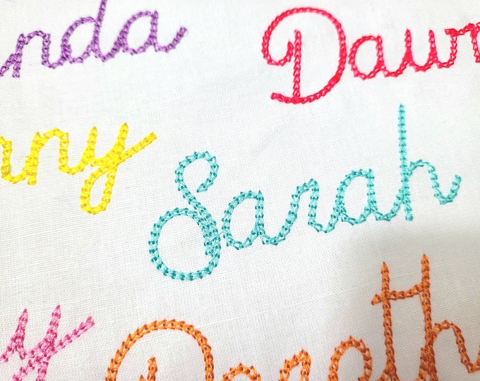 Quick light stitch Chain FONT machine embroidery designs in assorted sizes alphabet letters, chain stitch link chain name, BX included