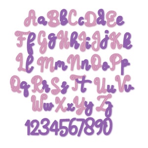 Fill stitch Karen Font alphabet playful kids baby monogram name machine embroidery designs Font letters and numbers sizes 1 up to 3.2inch BX