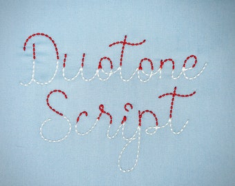 Duotone Hand stitch effect FONT machine embroidery designs in assorted mini sizes script alphabet letters bold bean stitch, BX included