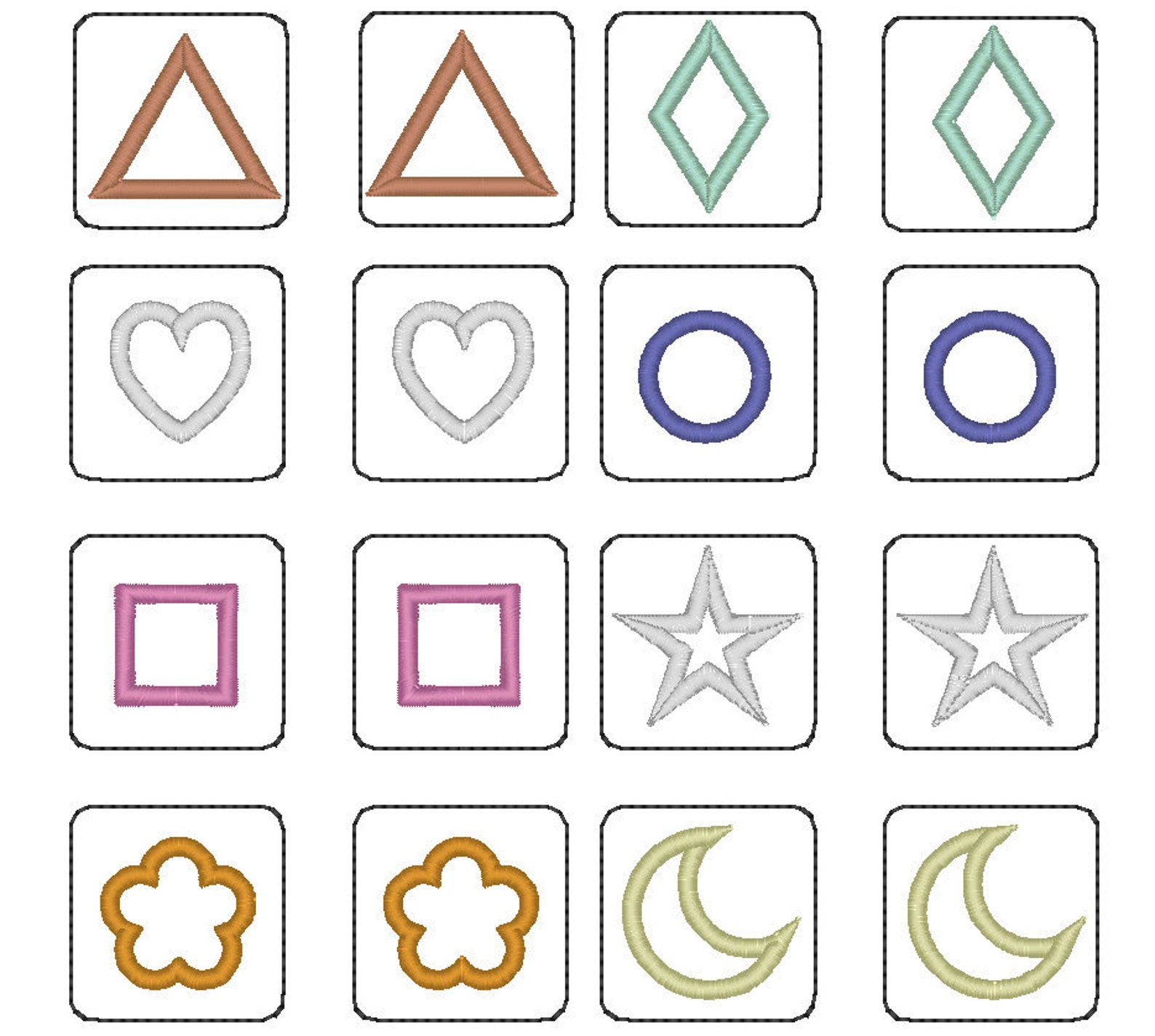 Memory game In The Hoop machine embroidery Etsy