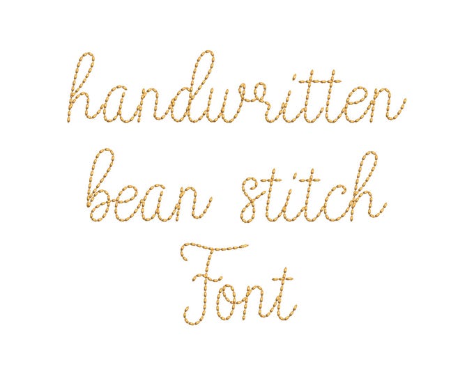 Handwritten script FONT Hand stitch effect bean stitch alphabet monogram machine embroidery designs letters and numbers 1.3 to 4.8 inch BX