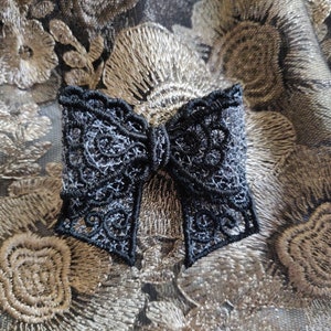 Lace Bow scallop edge Double layer Big bow for Little Princess FSL Free standing lace girly Bow machine embroidery designs for hoop 5x7