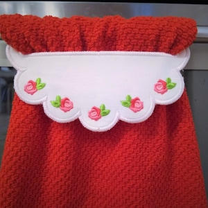 Rose flower floral towel topper machine embroidery designs for hoop 5x7 ITH project in the hoop towel topper INSTANT DOWNLOAD