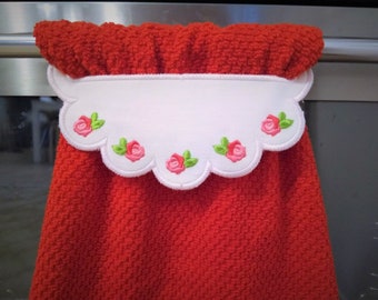 Rose flower floral towel topper machine embroidery designs for hoop 5x7 ITH project in the hoop towel topper INSTANT DOWNLOAD