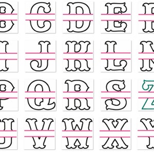 Split Font machine embroidery applique Designs Monogram Set mini font and split alphabet 3, 4, 5, 6, 7, 8 inches banner flag garden home image 6