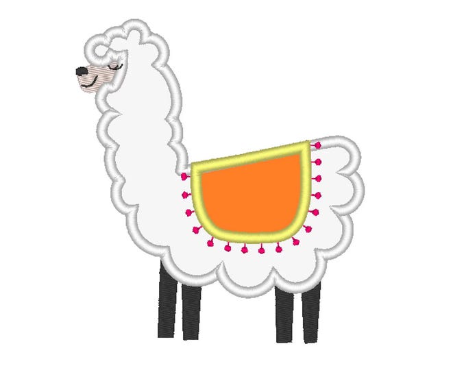 Llama Alpaca Applique cute farm animal kids baby boys girls machine embroidery designs assorted sizes for hoop 4x4, 5x7, 6x10