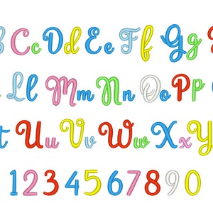 Pop Puff Embroidery font machine embroidery designs 3D raised puffy foam alphabet 1.8, 2, 2.8, 3.5 in monogram handwritten script font, BX image 8