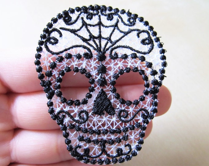 FSL, Free standing lace Day of the Dead Simply Skull, Calavera - embroidery designs 4x4 INSTANT DOWNLOAD