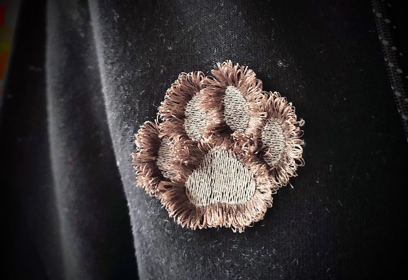 Small tiny fringed Paw machine embroidery designs awesome fluffy happy paw print, fringe in the hoop ITH project kids baby playful design by Artapli embroidery format PES HUS JEF EXP DST VIP VP3 XXX instant download