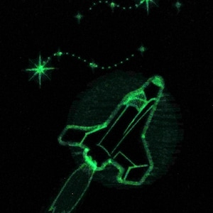 Rocket / Glow in the dark special designed machine embroidery / sizes 5x7 / file