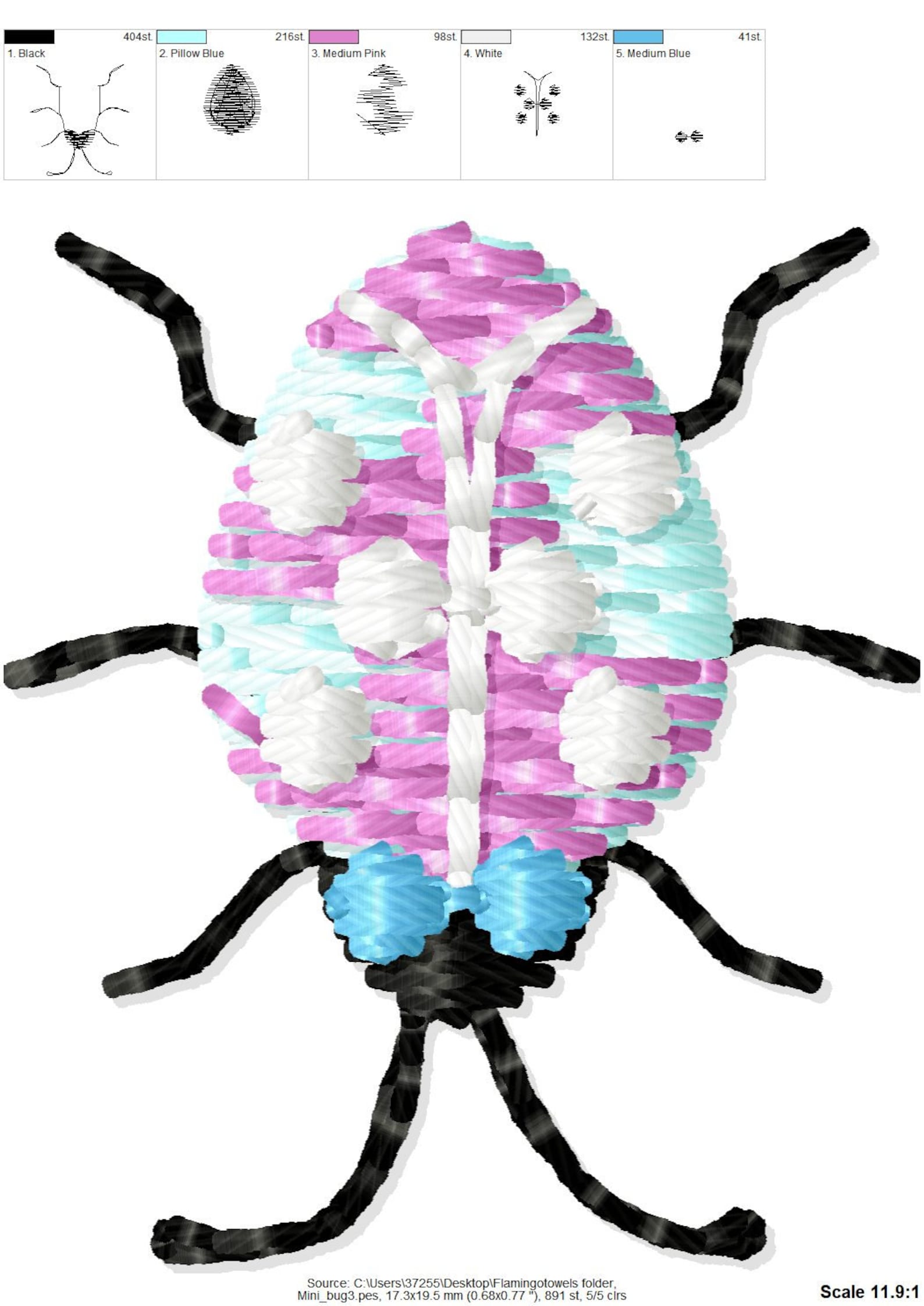 Micro Mini Small Bugs and Butterflies 8 Types Machine Embroidery ...