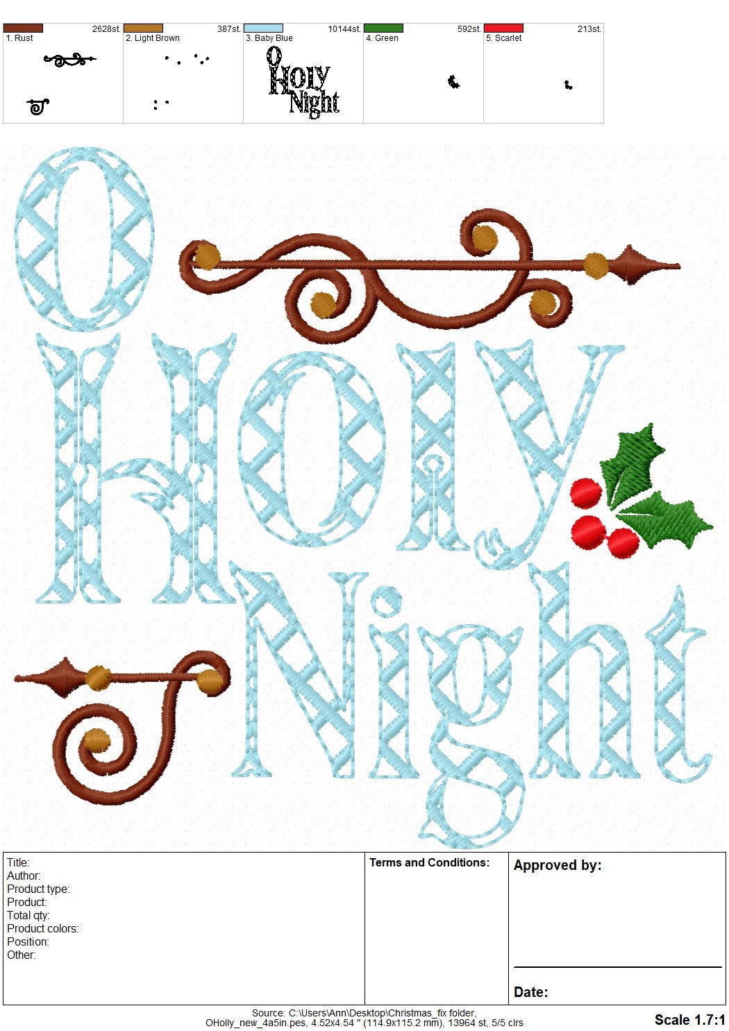 O Holy Night Embroidery Kit