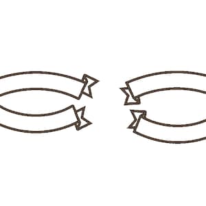 Arc shape banner for Rocker - Applique machine embroidery designs for hoop 4x4, 6x10 and 8x12 INSTANT DOWNLOAD