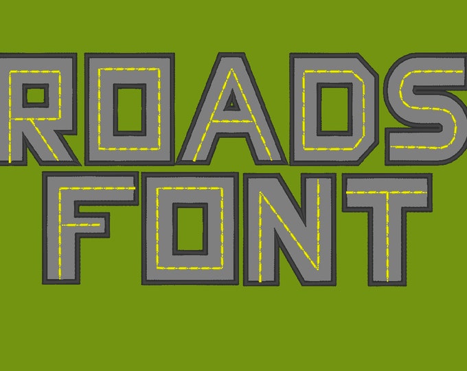 Road Alphabet Font applique machine embroidery designs in assorted sizes letters for kids baby boys vehicle car road INSTANT DOWNLOAD & BX