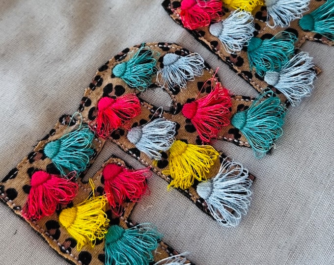 Fringed Tassel Festive Summer fluffy FONT machine embroidery designs assorted sizes pretty tassels letters monogram fringe in the hoop, BX