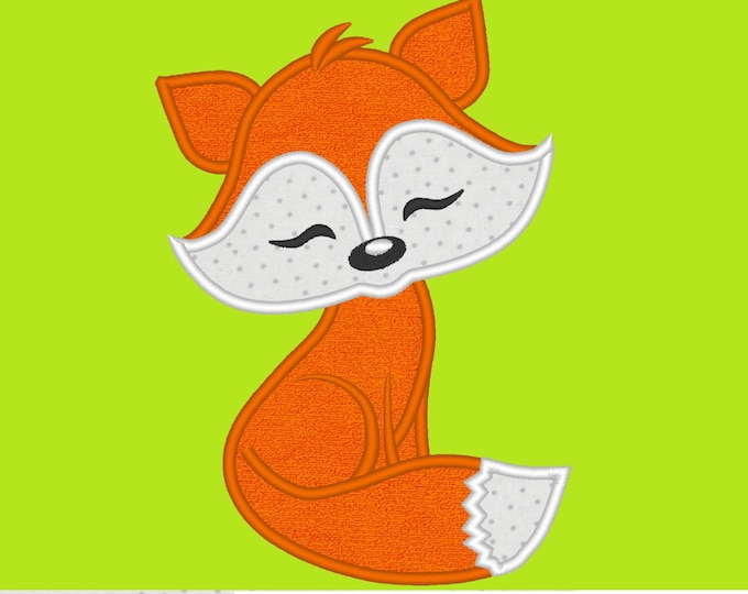 Pretty Fox - machine embroidery applique designs for hoop 4x4, 5x7 INSTANT DOWNLOAD cute nice fox girl kids embroidery design assorted sizes