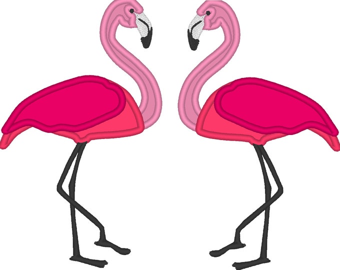 Flamingo - machine embroidery applique designs - multiple sizes and options for hoops 4x4, 5x7, 6x10 INSTANT DOWNLOAD,