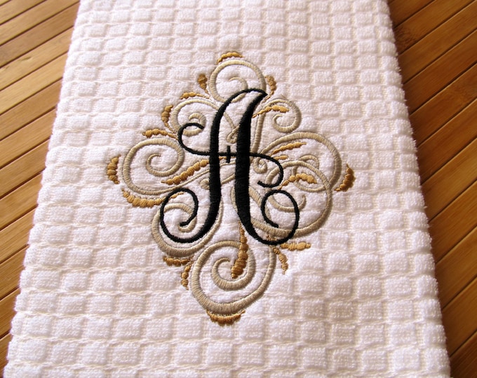 Ornamental Elegant swirl and curl one letter Monogram whole set A-Z machine embroidery designs for hoop 4x4, 5x7, towel pillow wedding gift