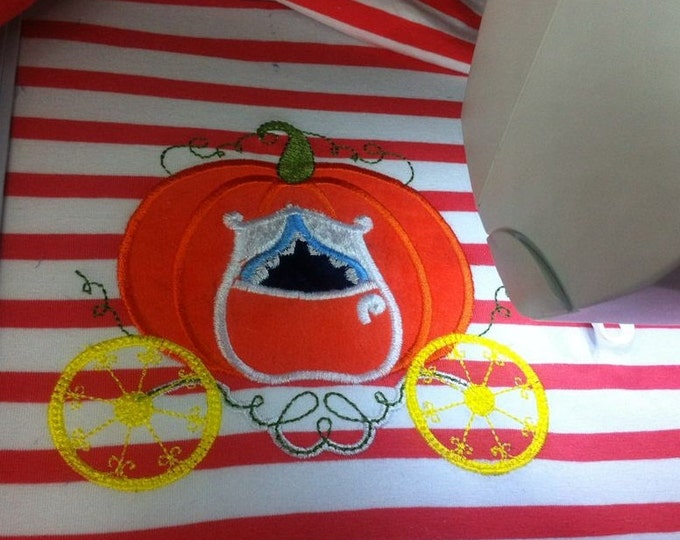 Cinderella Princess Pumpkin Carriage - link to comparable horse included - machine embroidery applique designs, 4x4, 5x7, 6x10