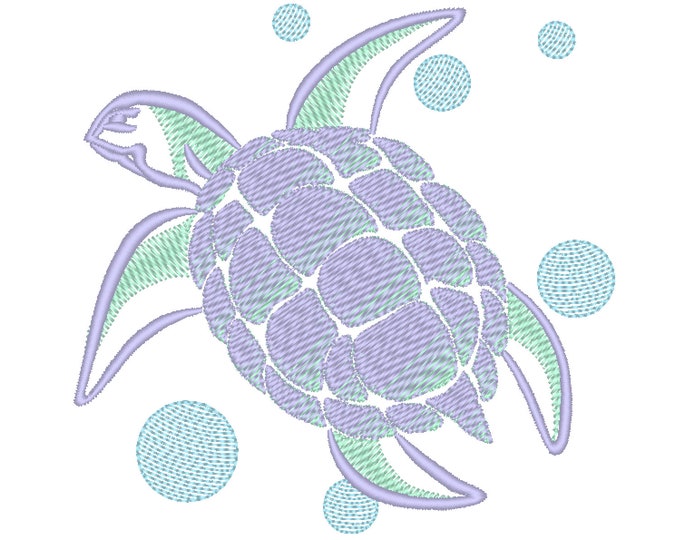 Unique Iridescent 2 Color awesome Turtle tribal machine embroidery design, No special thread, Gradient design, sizes from 2.5 up to 5 inches