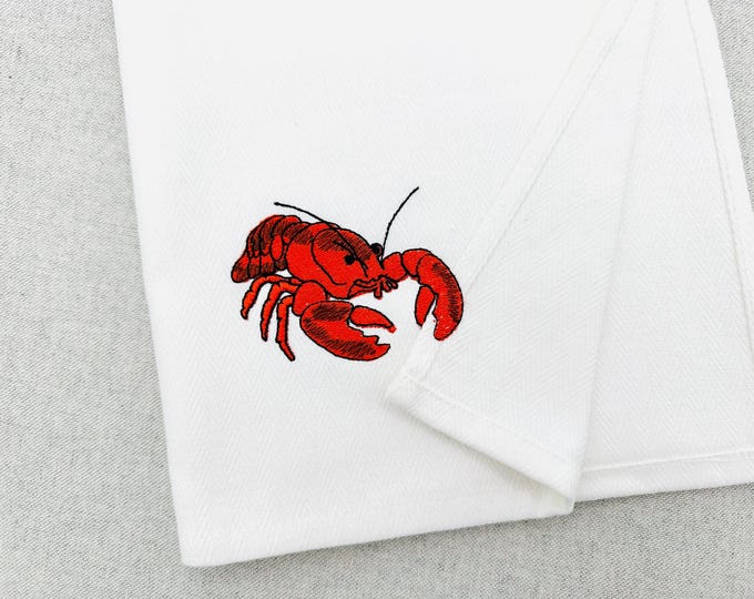 Naughty Playing Ocean Lobster kitchen dish towel sealife beach animal Thief kids machine embroidery designs ITH project simply in the hoop