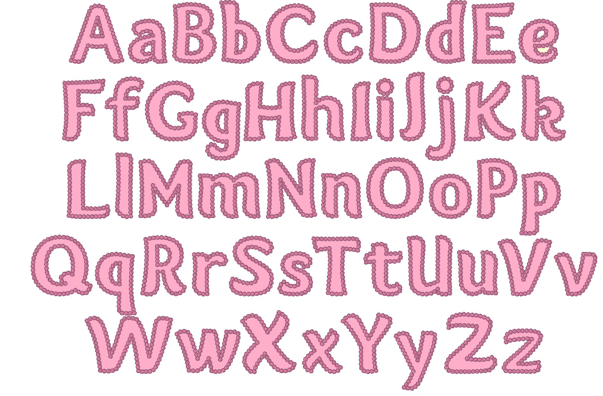 Pearl stitch outline applique Font machine embroidery designs, monogram