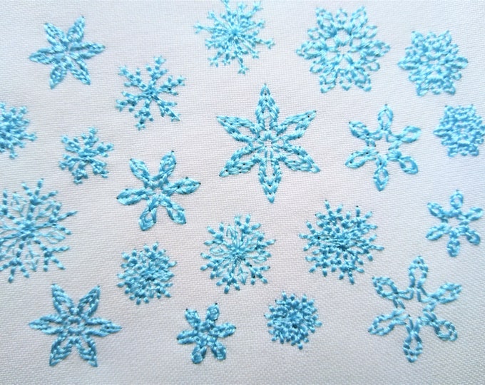 Micro mini small 8 single Snowflakes  - machine embroidery design - files in mini sizes 0.45, 0.6, 0.8 inch sizes small snowflake INSTANT
