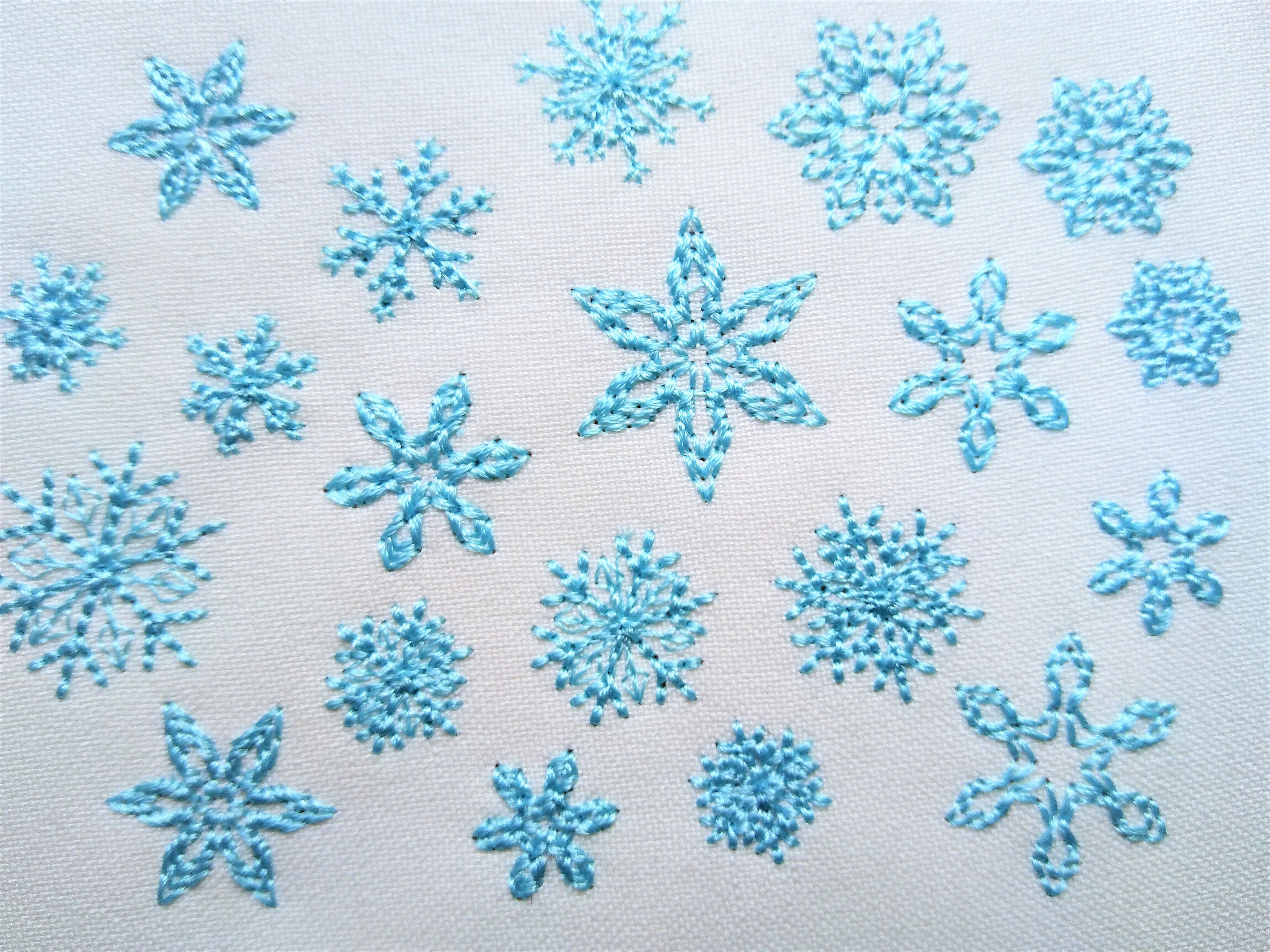 Micro Mini Small 8 Single Snowflakes Machine Embroidery Designs