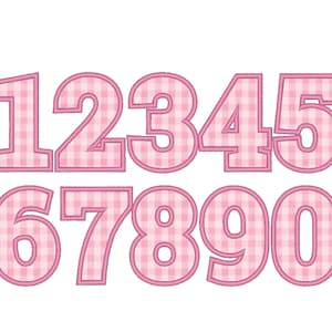 Bold block wide satin stitch Numbers, birthday number Applique machine embroidery designs multiple sizes 2, 3, 4, 5, 6, 7 inches BX included