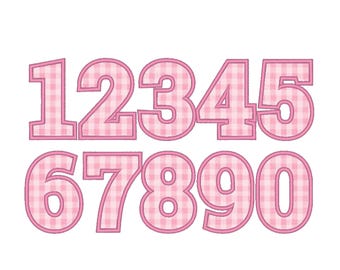 Bold block wide satin stitch Numbers, birthday number Applique machine embroidery designs multiple sizes 2, 3, 4, 5, 6, 7 inches BX included