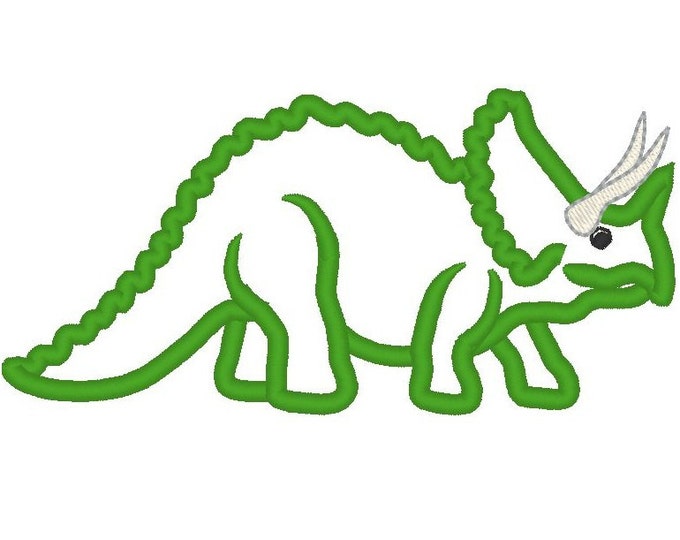 Triceratops dinosaur - machine embroidery applique designs, instant download - for hoop 4x4, 5x7