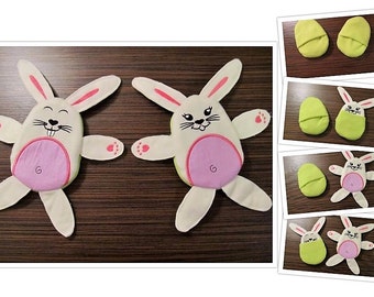 Easter Bunny hiding EGG ITH embroidery, In The Hoop Machine Embroidery designs, simple ITH embroidery, surprising egg embroidery