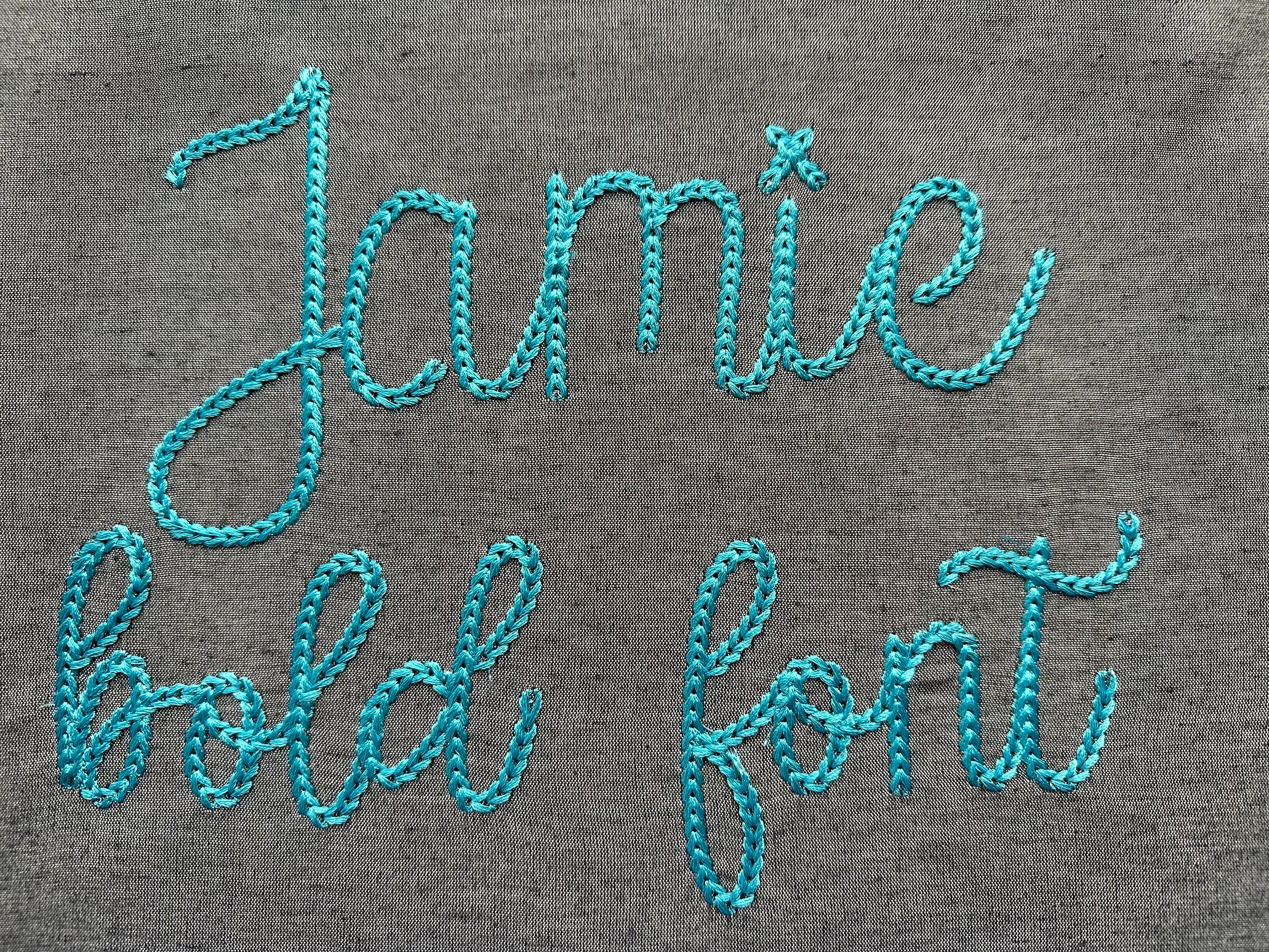 Bold dense Chain stitch FONT machine embroidery designs in alphabet letters knit sweater handmade effect chain name BX included