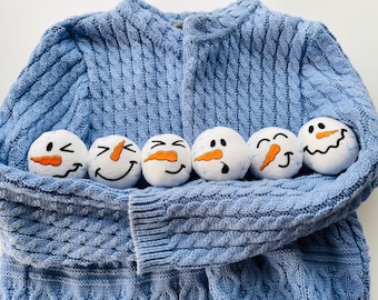 Schneeball zum Spielen der Schneeschlacht 6er-Set ITH In The Hoop Maschinenstickmotive in einem Schritt, ganz einfach ITH Weihnachts-Plüschball für Kinder