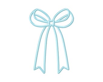 Classic side seam Bow Applique machine embroidery designs floral thin narrow ribbon Girly Bow  from 4 to 8 inch  sweatshirt heirloom design