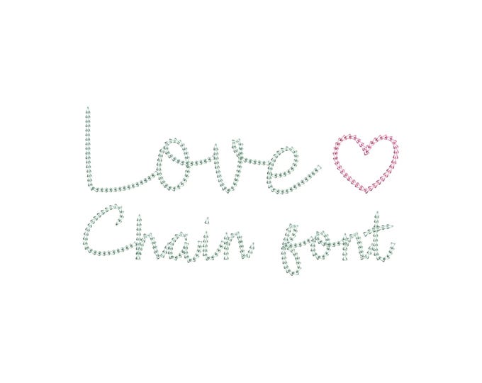 Quick light stitch Love Chain FONT machine embroidery designs multiple MINI sizes alphabet letters playful kids name monogram saying, BX