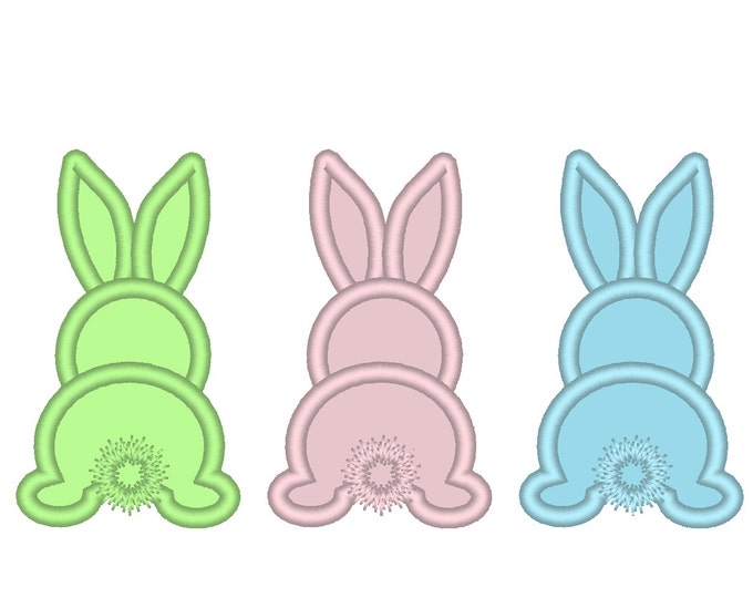 Cute Easter Bunny Applique - Triple Bunnies Applique Machine Embroidery  machine embroidery applique designs INSTANT DOWNLOAD