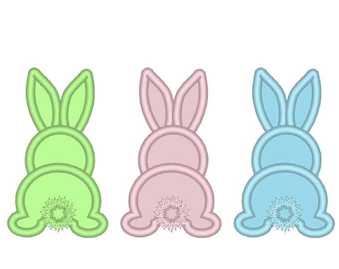 Cute Easter Bunny Applique - Triple Bunnies Applique Machine Embroidery  machine embroidery applique designs INSTANT DOWNLOAD