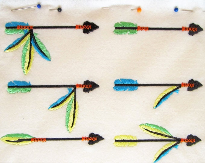 Arrows, Arrows mini, arrow embroidery, arrow mini, single arrow embroidery designs, 6 types, assorted  2, 3 and 4 inches