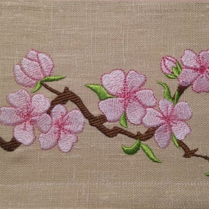 桜 桜の花 機械刺繍デザイン セット 虹色 2色 素晴らしい花のコレクション 各種サイズ フープ 4x4 および 5x7