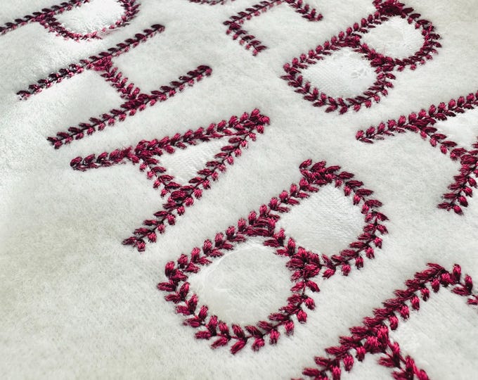 Baseball stitch Block FONT College Collegiate Varsity type block sport alphabet letters machine embroidery designs multiple sizes 1 to 2.7in