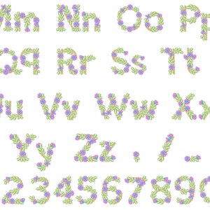 Spring Floral Font Flowered Alphabet Uppercase Lowercase Letters ...