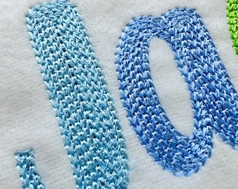 Light Fill Chain Font hand stitch effect Chain Bold Font machine embroidery designs alphabet letters numbers monogram 1.4 up to 2.7 inch, BX