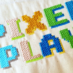 Pixel miner bricks block type Shadow Font fill stitch machine embroidery designs sport letters numbers with shadow BX font alphabet kids boy